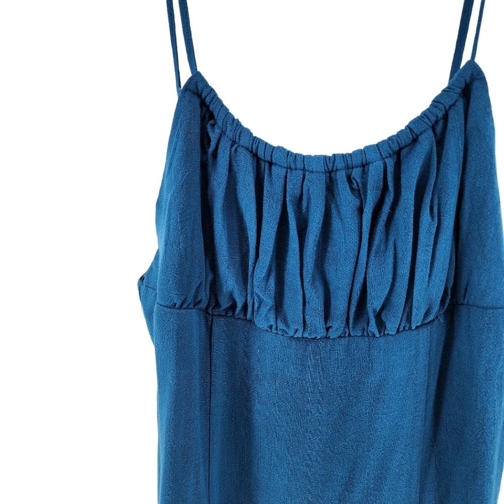 Pacsun Women's Blue LA Hearts Ruched Linen Mini Dress - M - Picture 3 of 9